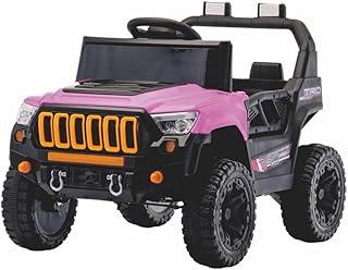 Bang Toys - Jipe Elétrico Infantil Titan XR 12V - com Portas que Abrem, Luzes de LED, Sons, Entrada USB/MP3, Controle Remoto - Suporta até 30kg - Cor Rosa