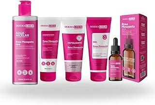 Kit Skincare Rosa Mosqueta - Sabonete + Esfoliante + Gel Hidratante Facial + Sérum Clareador Rosa Mosqueta + Água Micelar Rosa Mosqueta
