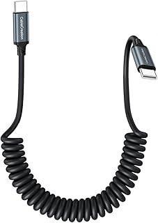 CableCreation Cabo USB-C espiralado para USB-C, Cabo de carregamento tipo C para CarPlay e Android Auto compatível com iPhone 16, 15, Galaxy S24/S23, Pixel e tablets