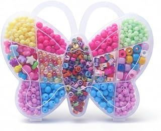 Kit de Miçangas para Artesanato em Estojo Borboleta com Peças Coloridas Variadas para Pulseiras Colares Brincos e Acessórios Criativos