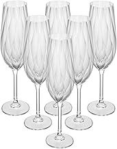 WOLFF - Jogo 6 Taça de Champanhe Crex Optic 270ml Cristal Ecológico Bohemia