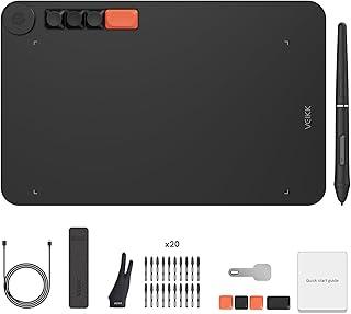 Mesas Digitalizadora VEIKK VO1060 Tablet gráfico Voila L 25,4 x 15,2 cm, tablet de arte digital com 4 teclas de teclado personalizadas substituíveis, para Windows/Mac OS/Linux/Chromebook Andriod