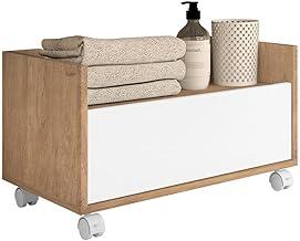 Gabinete de Banheiro com Rodízios Multimóveis 80 cm Fg5002 Rustic/branco