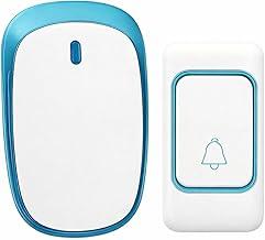 Campainha Sem Fio Residencial Bivolt, Longo Alcance, 36 Tipos de Toques, Comunicação com Idosos, Leve e Resistente (Azul)