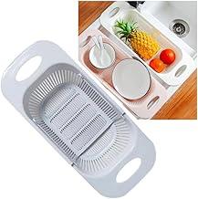 Escorredor de Alimentos de Plástico Retrátil para Pia Ajustável 38 a 48cm Multiuso Frutas Verduras E-Shop Center