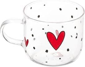 WOLFF - Caneca de Vidro Borossilicato Resistente ao Calor Heart 120ml