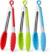 Pegador de Alimentos Silicone e Inox 27cm Profissional – Pinça Culinária Resistente ao Calor, Antiaderente, para Churrasco, Salada, Massa, Air Fryer e Cozinha (Cores Sortidas)