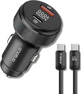 Carregador Veicular Turbo 60W Para Automóvel Carregador de Carro Duas Entradas com Carregamento Super Rápido + Cabo USB-C Premium Compatível Com Dispositivos IOS e Android com 10% de desconto por R$ 32,30 na amazon