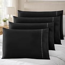 4 Fronha Avulsa Percal 200 Fios Algodão Ponto Palito Preta