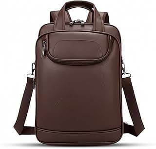 Mochila Couro Reforçada Executiva Grande Mochila para Notebook Trabalho Viagem Escola com Cabo de Aço Impermeável (Marrom)