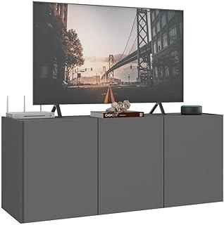 Rack para Tv até 32 Polegadas com 3 Portas Suspenso Multimóveis Mp1066 Grafite