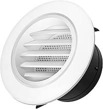 iPower Capa de grade de ventilação redonda ABS de 10 cm com tela embutida para ventilação de casa de banho e escritório, cozinha, 1 pacote, branco