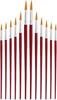 Kit com 12 Pincéis Artísticos de Ponta Fina – Para Aquarela, Acrílica, Óleo, Guache e Artesanato – Uso Semi-Profissional e Escolar – Detalhes e Contornos