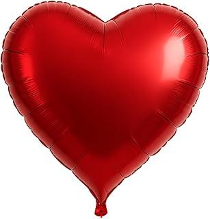 Kit 10 Balões Coração Metalizado Vermelho 24" (60 cm) | Balão Foil para Decoração de Festas, Aniversários, Casamentos e Dia dos Namorados