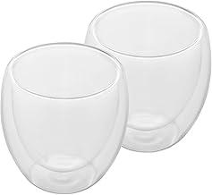 LYOR - Conjunto 2 Copos de Café Parede Dupla de Vidro Borossilicato Modern 80ml