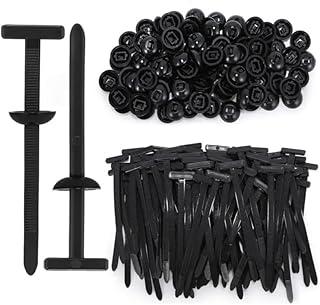 Kit 100 Abraçadeiras De Nylon Para Reparo De Carro, Preto, 92mm x 14.8mm, Multiuso, Com Botões de Fixação