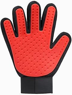 Luva Removedora de Pelos Pet Escova Massageadora Para Cães e Gatos Remove Pelos Mortos (Vermelho)