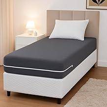 Capa Protetor de Colchão Solteiro Malha Gel Várias Estampas (1-CINZA)