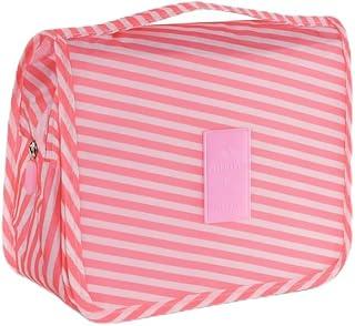 Bolsa Organizadora Para Artigos De Higiene Impermeável Design Moderno Com Diversos Compartimentos (Rosa Diagonal)