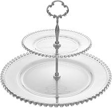 WOLFF - Prato Duplo para Doces de Cristal 32cm x 25cm - Linha Pearl