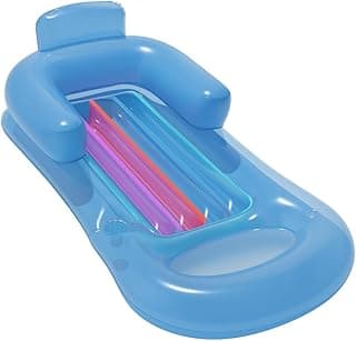 Colchão Inflável Bronzeador com Encosto – Design Ergonômico, Inflável, Portátil e Confortável para Praia e Piscina – Reforçado e Ultra Resistente