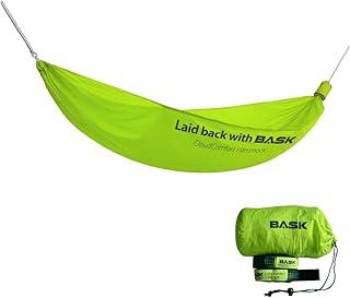 BASK Rede de Descanso Portátil Ultraleve com Fitas de Alta Resistência – Material de Alta Performance, Confortável e Respirável para Camping, Viagem, Casa e Natureza – Suporta até 150 kg (Verde)