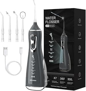 Irrigador Oral Portátil Recarregável 300ml com 5 Modos - Jato D’Água Supersônico, Limpeza Profunda Dental, Gengiva e Aparelhos Ortodônticos