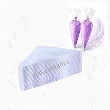 100 Sacos para Confeitar Descartável 32x20cm, Plástico Resistente, Ideal para Confeiteiro, Bolos, Doces, Cupcakes e Decoração (100)