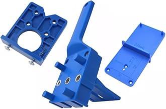 Kit Gabarito para Marcenaria, Guia para Dobradiça 35mm, Guia para Cavilha, 3 Peças, Azul