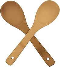 Kit Colheres De Bambu Para Cozinha 2 Peças 23x6cm Sofisticação E Elegância