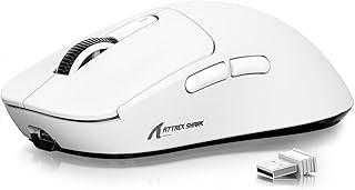 Mouse sem fio para jogos X3, mouse ergonômico de 49 g, modo triplo, sensor óptico PAW3395 de 26K DPI, bateria com duração de 200 horas, botões programáveis ​​para PC (branco)