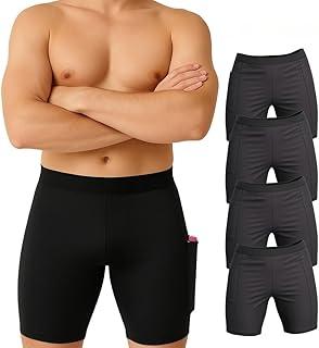 Kit 4 Short Térmico Bermuda Ciclista Com Bolso Segunda Pele Proteção UV Meia Coxa