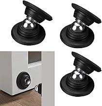 Kit 3 Pares - Prendedor Magnético de Porta com Fixação Adesiva e Parafusos – Batente Trava Fixador de Aço Inoxidável, Protege Paredes, Instalação Fácil, Uso em Casa e Escritório (Preto)