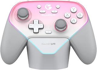 GameSir Super Nova Controle Sem Fio Bluetooth para PC/Switch/Switch 2/iOS/Android, 1000Hz, Hall Effect Anti-Drift, RGB, Dock de Carregamento, Controle Gamer Profissional - Rosa