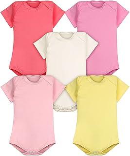 Body Bebê Kit 5 Peças Manga Curta Liso Feminino