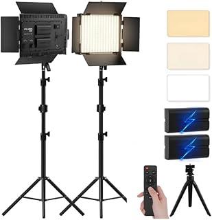 Iluminador Led Painel Semfio Profissional 50W 2 baterias,2tripes 127/220v Preto 3 Nivels, 4000mAh