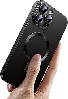 Capinha Capa Protetora Magnética Premium Fosca Anti Impacto Proteção de Câmera Compatível com iPhone (Preto, iPhone 12)