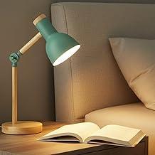 Luminária Abajur de Mesa Articulada com Base em Madeira Natural – Estilo, Funcionalidade e Conforto Visual (Verde)