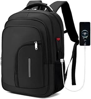Mochila Masculina Reforçada Executiva Grande Mochila para Notebook Trabalho Viagem Escola com Cabo de Aço Impermeável Antifurto com Saídas USB/Fone de Ouvido Unissex com 27.65% de desconto por R$ 94,05 na amazon