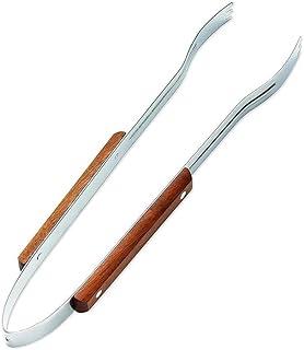 Pegador Para Churrasco Carne Cabo Longo Aço Inox E Madeira 35 Cm