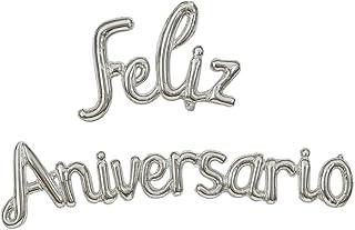 Kit Balões Metalizados Feliz Aniversário 40cm 16 Peças, Balões de Alumínio para Decoração de Festa Balões para Aniversário Infantil e Adulto Decoração Completa para Festa de Aniversário (PRATA)