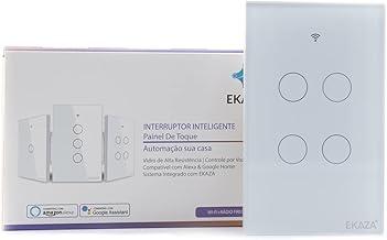 Interruptor Inteligente EKAZA 4 Botões Branco WiFi+BLE+RF, EKNH-T107-4W