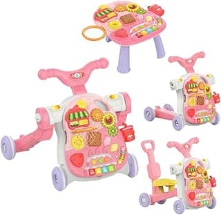 Andador Multifuncional 4 em 1 para Bebês Rosa Yuupi