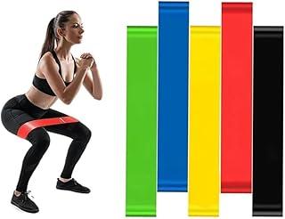 Kit 5 Faixas Elásticas Exercício Band Mini Bands para Alongamento, Pilates, Yoga, Fisioterapia, Treino em Casa, Fitness, Extensor, Crossfit, Academia São 5 Níveis de Resistência