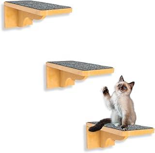 Playgorund Para Gatos 3Pçs Premium Ressitente Já Montado Com Kit Fixação Seguro (Carpete Grafite)