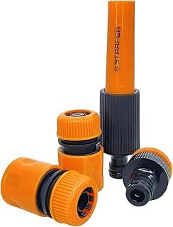Jogo de Conectores Engate Rápido com Esguicho Regulável Starfer para Mangueira 1/2 Acessórios para Jardim Jardinagem com 4 Peças