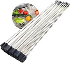 Esteira Escorredor de Louça em Inox Dobrável e Flexível para Pia - Escorredor Multiuso, Compacto, Durável e Resistente, Ideal para Secagem de Pratos, Utensílios e Frutas - Upshop (Prata e Preto)