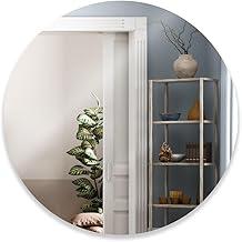 Espelho 40cm Decorativo Redondo em Vidro Lapidado Banheiro Sala Casa com Suporte para Fixação