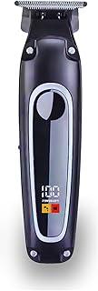 Máquina de Cortar Cabelo Profissional, Barbeador, Sem Fio, Recarregável USB, com Visor LCD, Lâmina de Titânio (Preto)