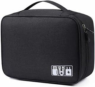 Bolsa Organizadora Para Cabos e Acessórios Eletrônicos Impermeável Estojo Multifuncional para Viagem Mundo F&s (Preto)